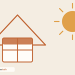 Symbolbild: Dachgiebel mit Dachfenster und Sonne – Dachgeschoss im Sommer kühlen