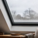Dachfenster mit Kondenswasser auf der Innenseite der Scheibe