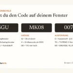 Infografik: VELUX Typenschild-Code GGU MK08 0070 aufgeschlüsselt in Typ, Größe und Ausführung
