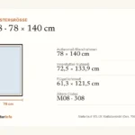 VELUX MK08: Maße, alter Code (M08/308) und passendes Zubehör Maßzeichnung VELUX MK08: Außenmaß, Innenfutter-Nutmaß, Flügellichtmaß und ältere Größencodes