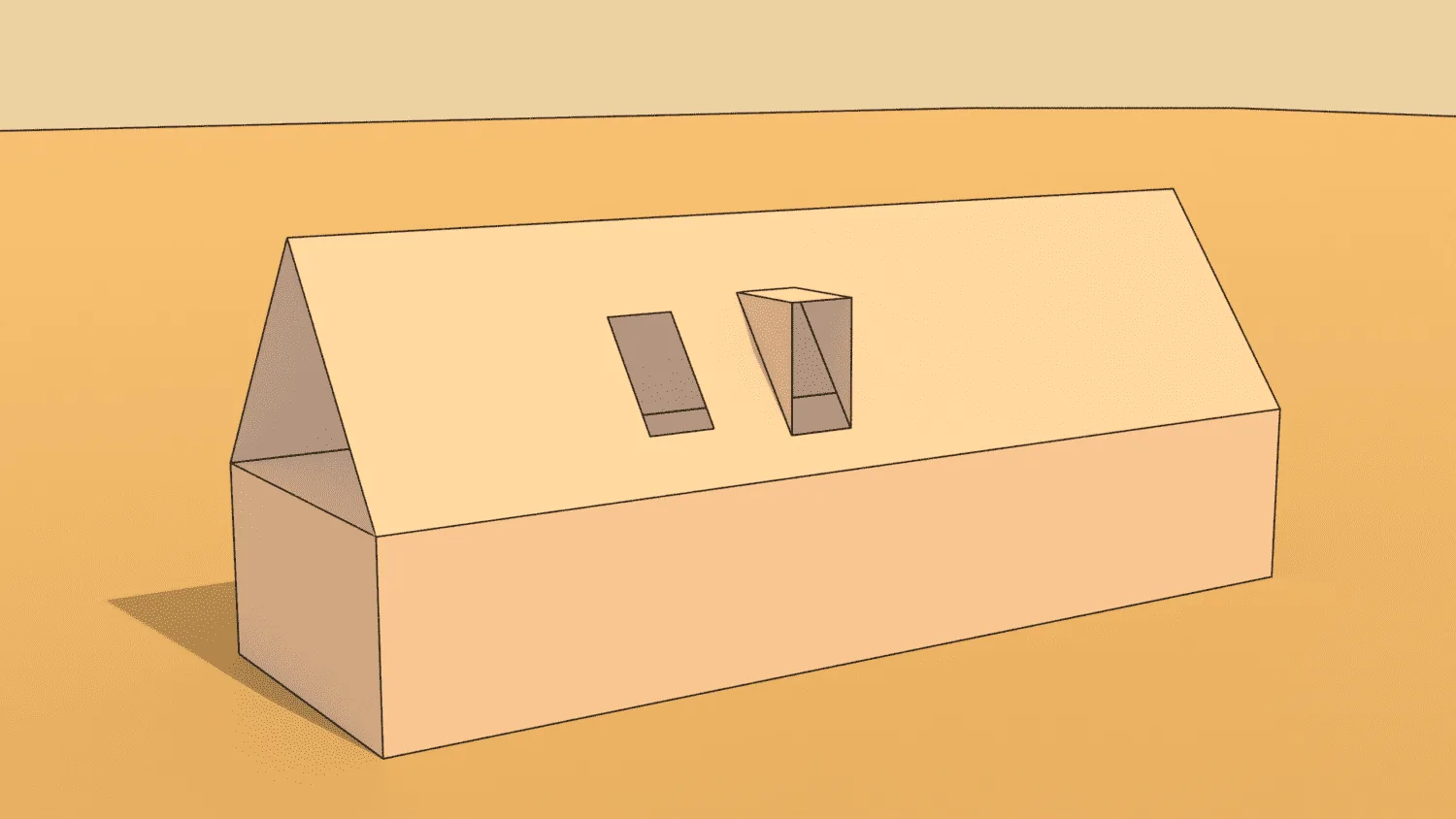Illustration: Satteldach mit einem Dachfenster und einer kleinen Gaube im Vergleich